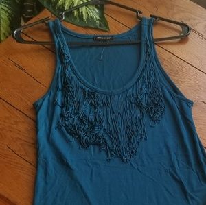 Knit Tank top with fring neckline
